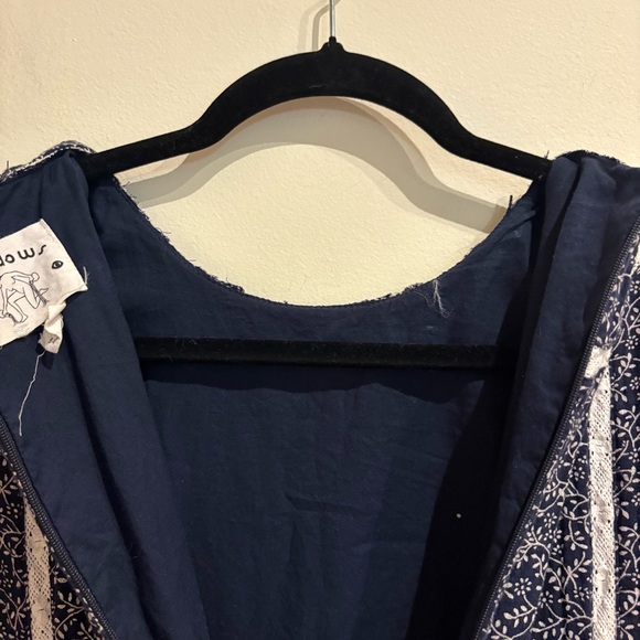 Anthropologie Meadows Amaryllis Floral Dress Navy Floral Altered Size 8 - Picture 10 of 11